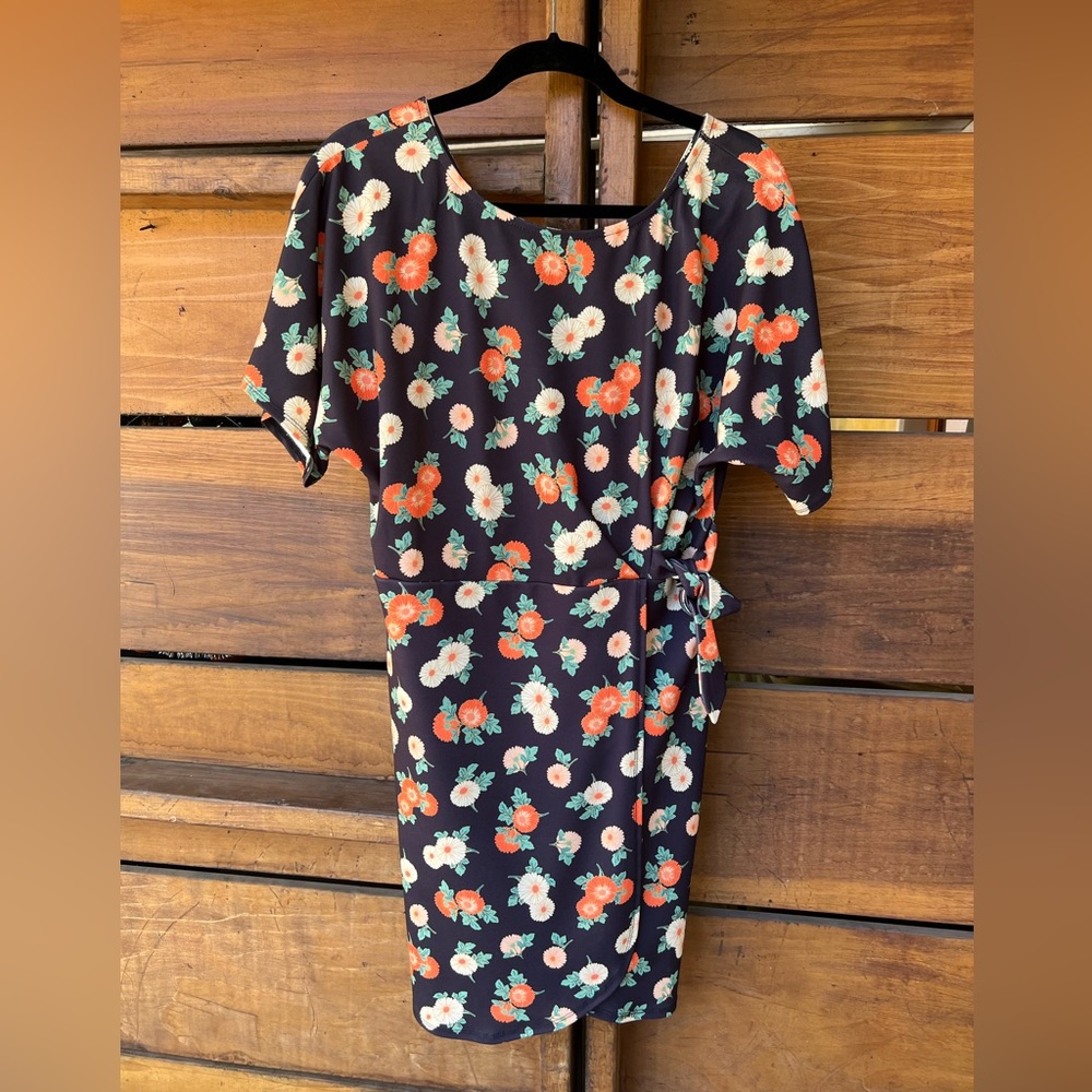 NWT ASOS / floral navy orange / midi dress / size 12